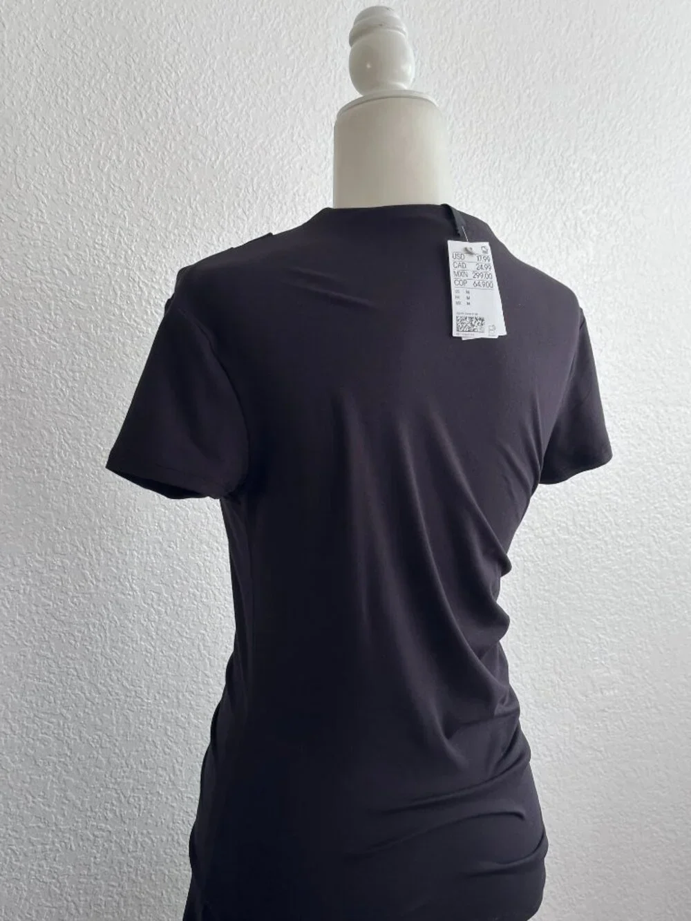 Divided by H&M Black Ruched Mini Dress | Asymmetrical Draped Neck | Size M | NWT - Picture 6 of 9